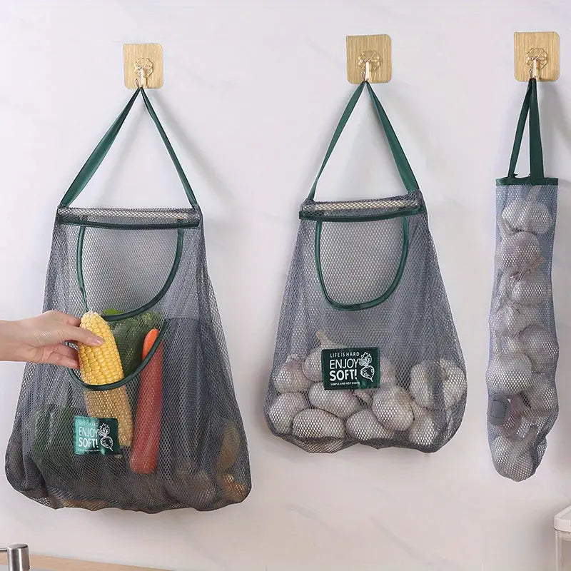 X-LARGE Hanging Mesh Storage Bag – Space-Saving Vegetable & Fruit Organizer