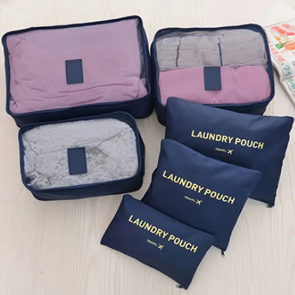 6pcs Minimalist Nylon Laundry Pouch Set