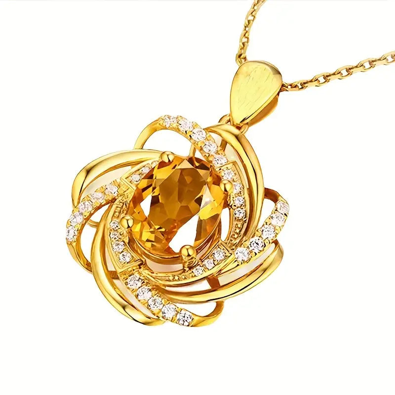 Elegant Spiral Flower 1Pcs Pendant Necklace