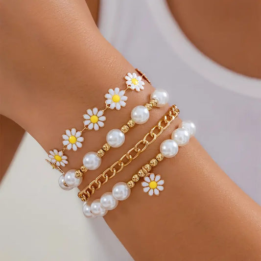 4pcs Boho Vacation Style Beaded Bracelet Set