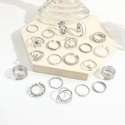 21pcs Elegant Golden-Toned Ring Set