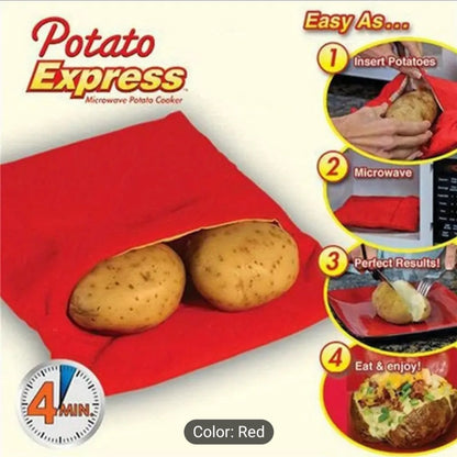 Potato Express Microwave Bag – Quick & Easy Baked Potatoes in 4 Minutes!